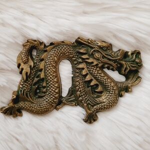 Vintage 1981 Dragan Brass Belt Buckle